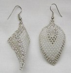 Seed Bead Leaf Earrings