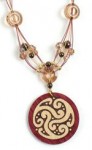 Garnet and Gold Waves Necklace from Beading Daily
