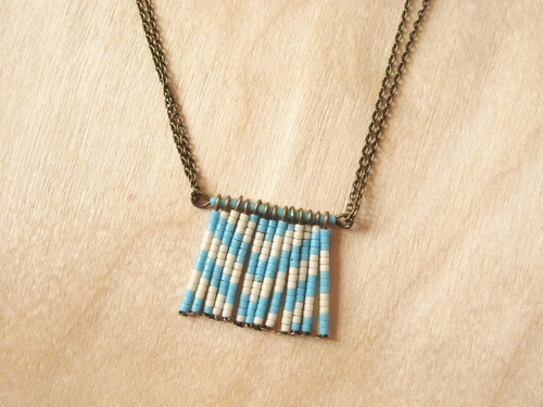 Patterned Fringe Necklace