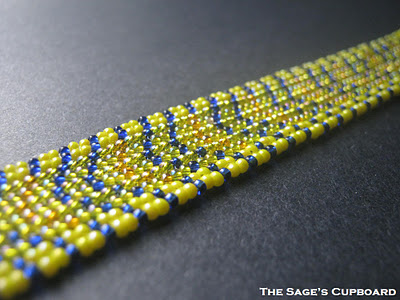 Seed Bead Yellow Cuff