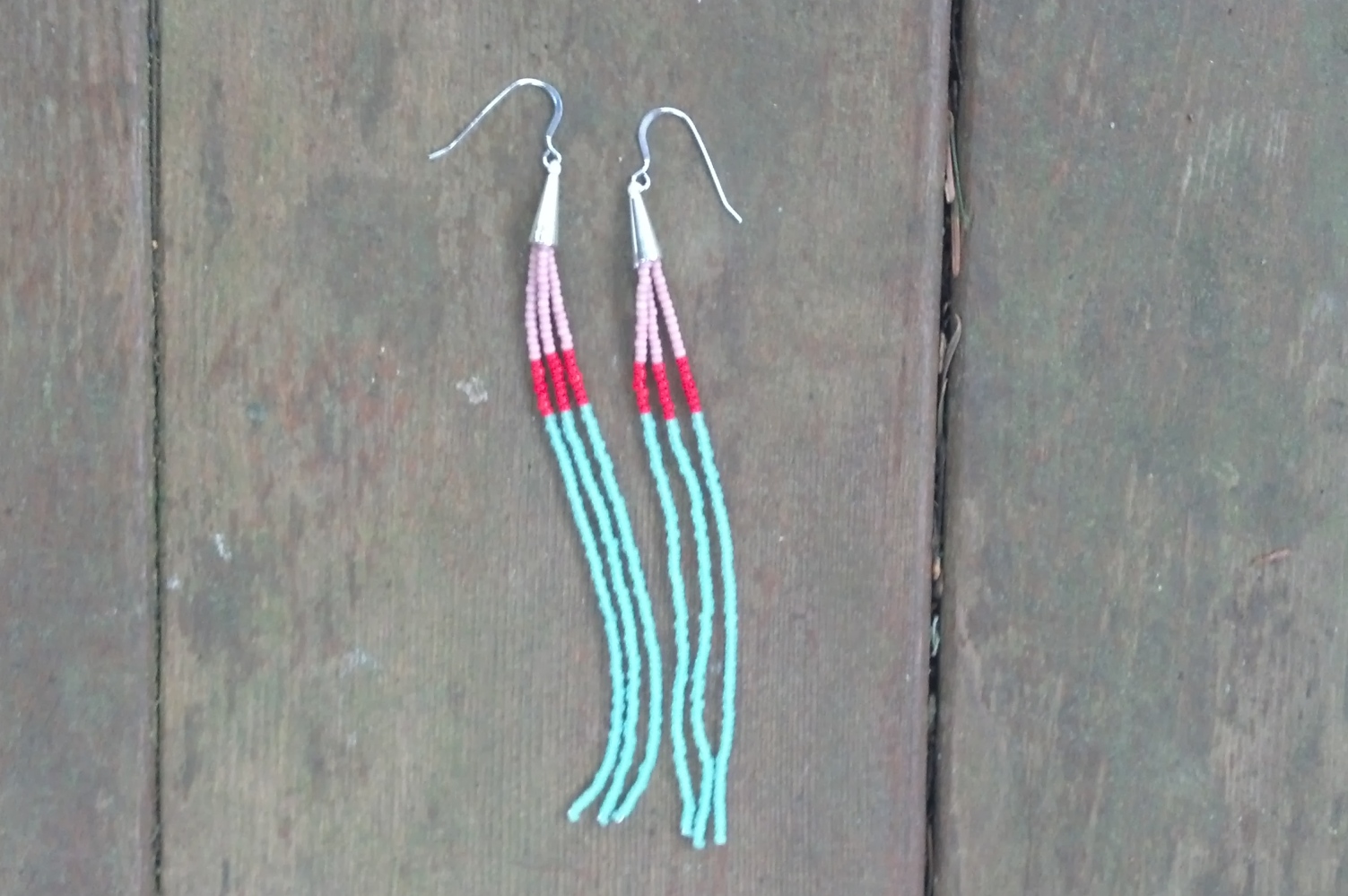 Seed Bead Tassel Earrings