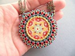 Bead Woven and Embroidered Cabochon