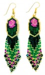 Beaded Rose Pattern Earrings