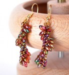 Long Magatama Spiral Earrings