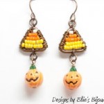 Pumpkin and Candy Corn Earrings