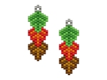 Autumn Leaf Brick Stitch Earrings
