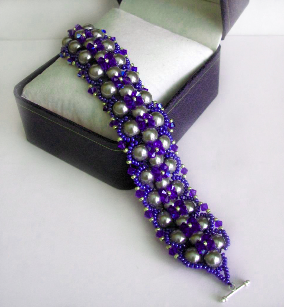 Free Seed Bead Bracelet Patterns, Spiral Peyote, Tilas, Royal Purple
