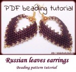 Russian leaf earrings with pearl 