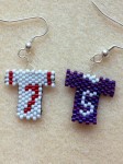 Peyote Stitch Football Jersey Earrings