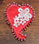 Beaded Heart Brooch