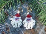 Brick Stitch Santa Earrings