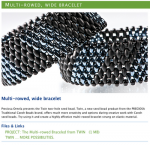 Multi-rowed, wide bracelet using Twins