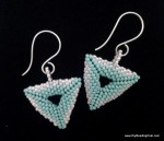 3D Beaded Triangle Earrings