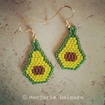 Avocado Seed Bead Earrings