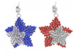 Long Magatama Patriotic Earrings