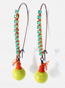 Cup Chain and Cord Earrings