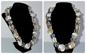 VIntage Button and Crystal Necklace