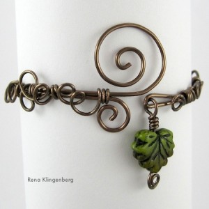 Leaf & Vine Filigree Wire Bracelet