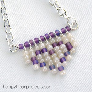Fringe Heart Seed Bead Necklace