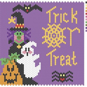 Trick or treat peyote stitch amulet/pin