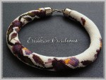Irises Beaded Crochet Necklace 