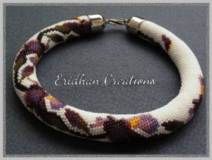Irises Beaded Crochet Necklace