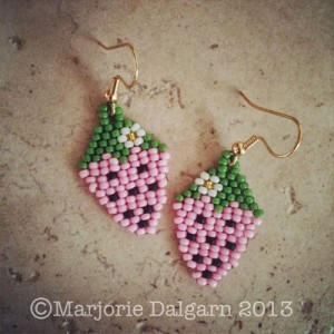 Strawberry Brick Stitch Earrings