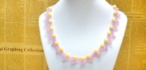 Lace Necklace with Seed Beads