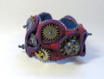 Steampunk Zipper & Lampwork Bead Bracelet