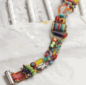 Collage Bracelet Using Leftover Beads