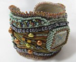 Shibori Ribbon Bead Embroidered Bracelet