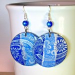 Decoupage Earrings Mixed Media Art Jewelry