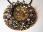 Bezel Effects Bead Embroidered Pendant