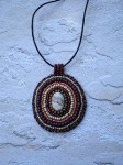 Bead Embroidered Bullseye Pendant