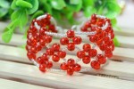 Embellished Red Right Angle Weave Bracelet