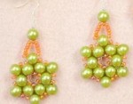 Olive Pearl Bead Jewelry with Orange Seed Beads
