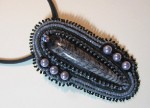 Orthoceras Pendant With Bead Embroidery