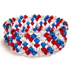 4th of July Crystal Memory Wire Bracelet