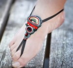 Seed Bead Embroidery Barefoot Sandal